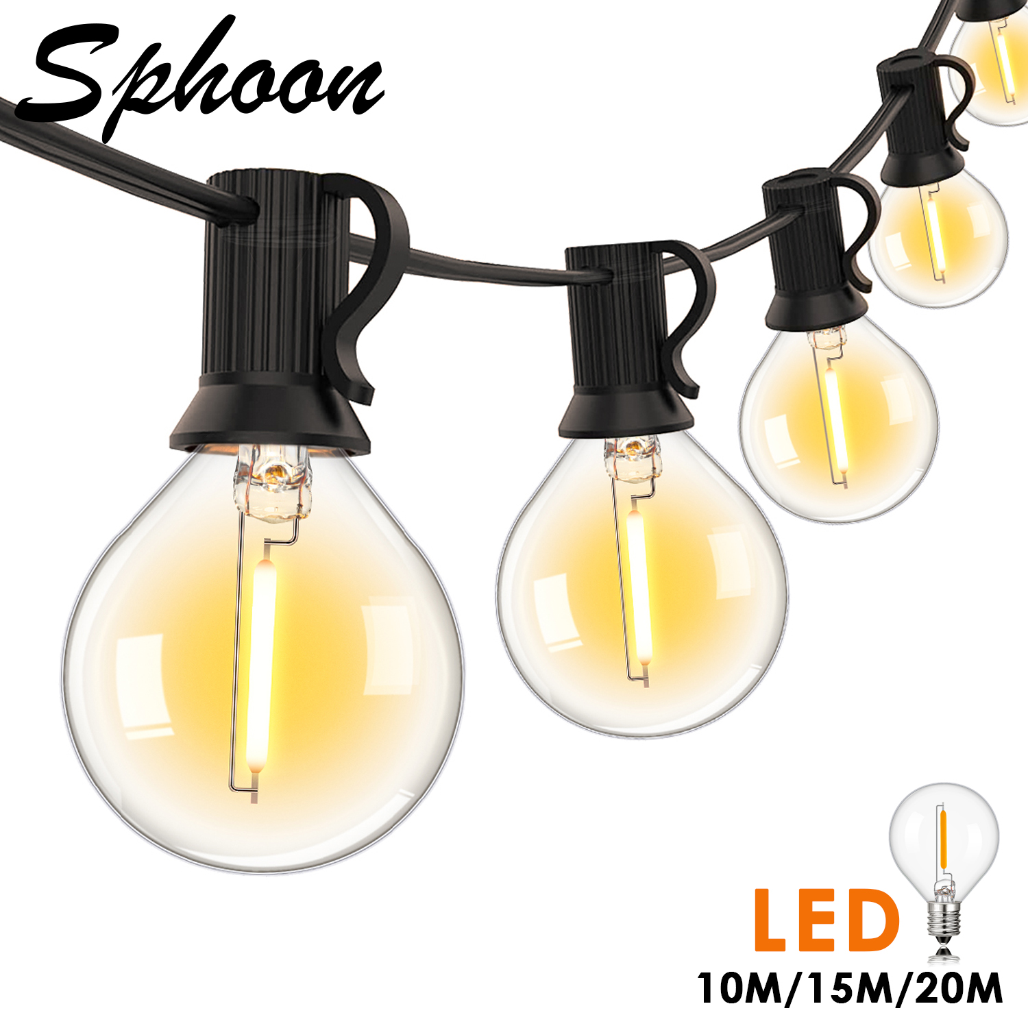 Smart Garden Furniture - Sphoon Vintage G40 LED String Lights