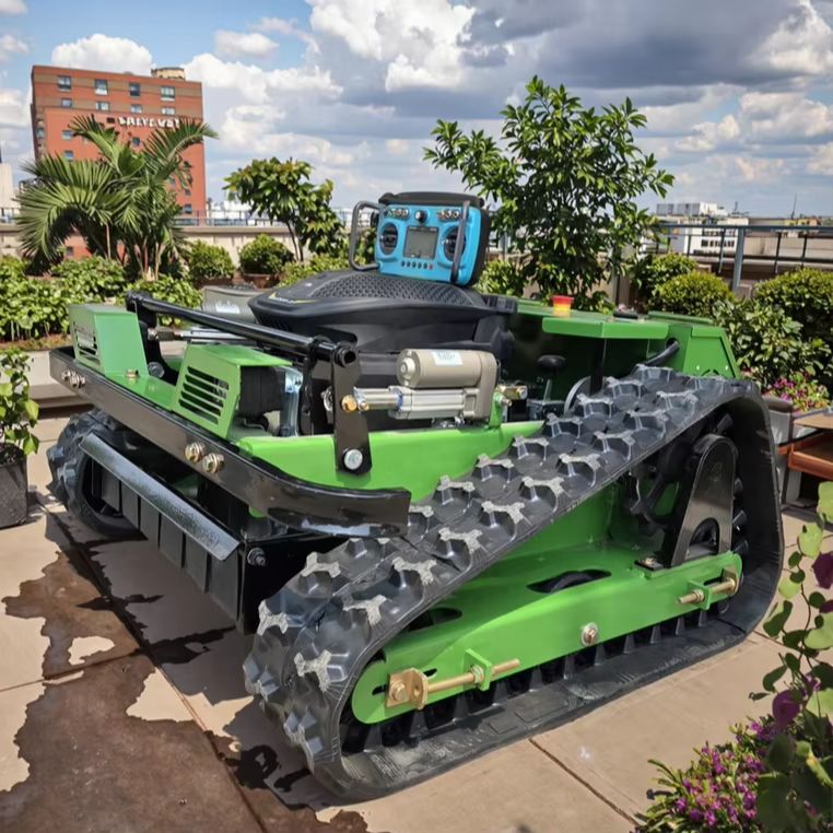 Smart Garden Robot - Custom-Built Tracked Lawn Mower Remote-Controlled Smart