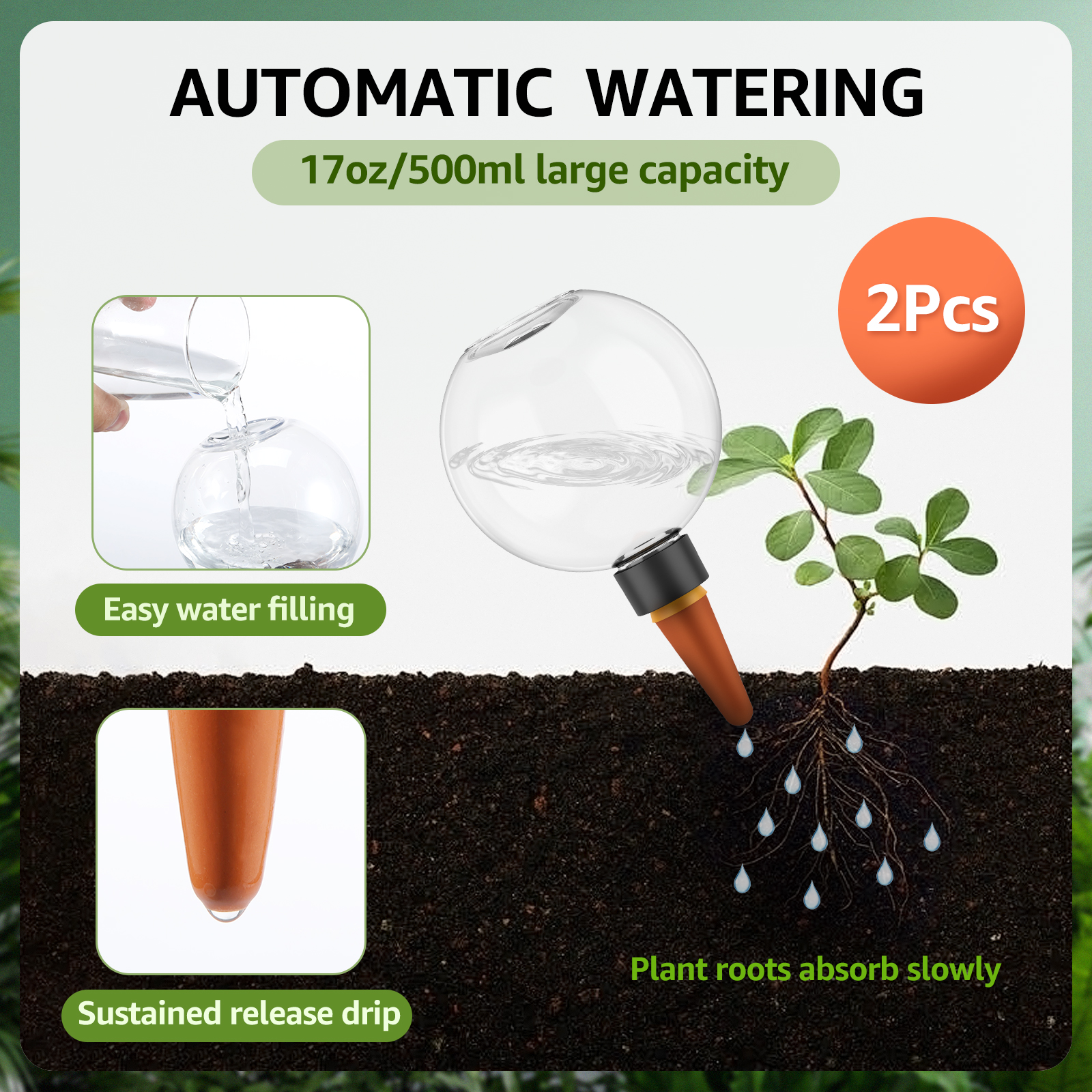 2/4Pcs 500ML Automatic Drip Ir - Plant Watering Globe recensione e prezzo