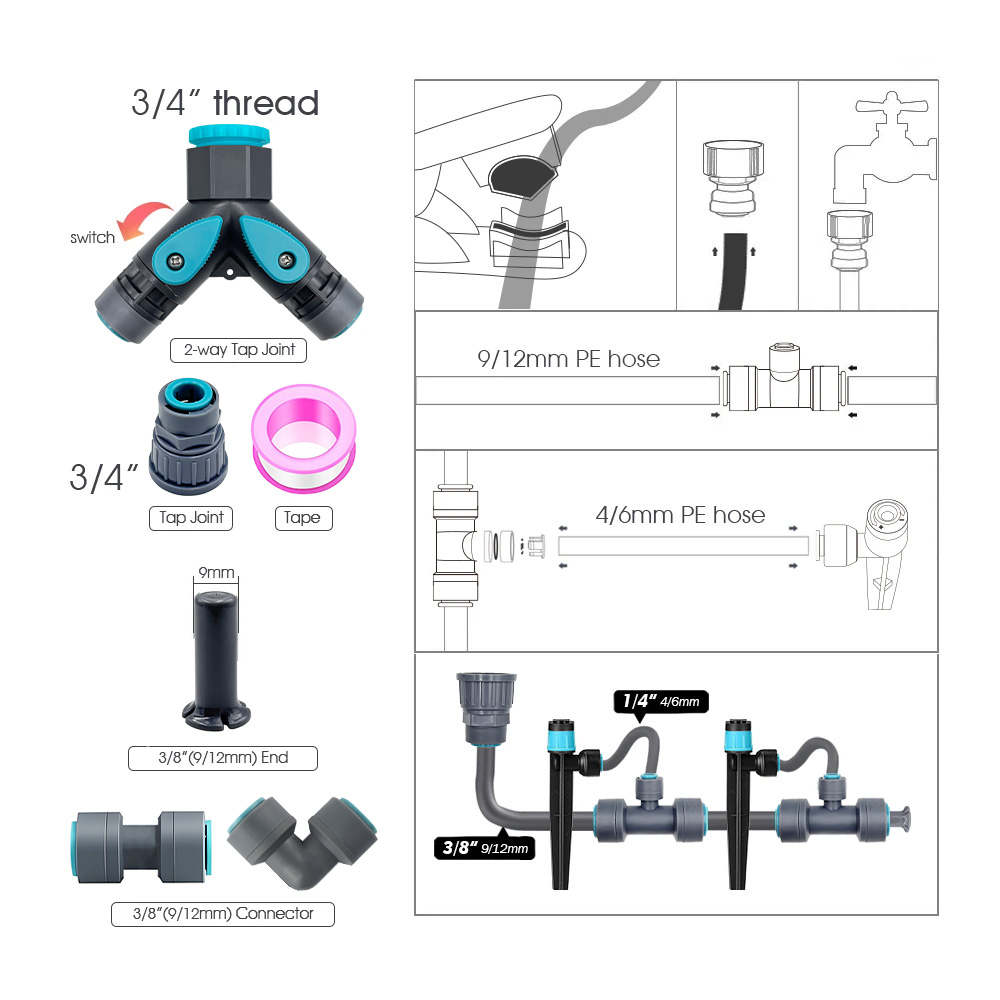 9/12mm PE Hose 360° Adjustable - Smart Garden Hose recensione e prezzo